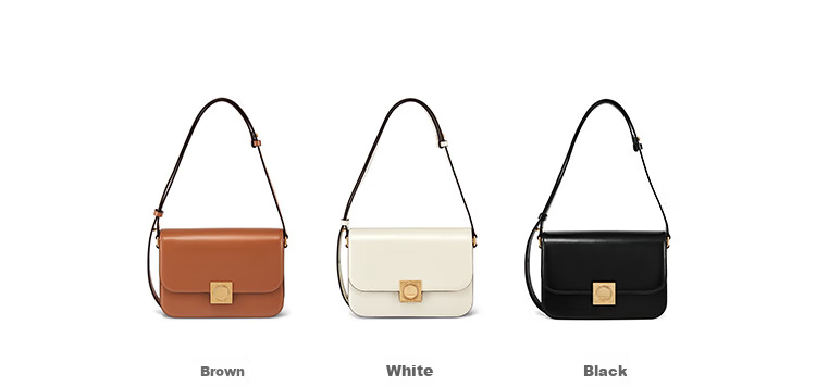 DISSONA Leather Tofu Bag, Single Shoulder Crossbody Bag, Small Square Handbag for Women, Black 13