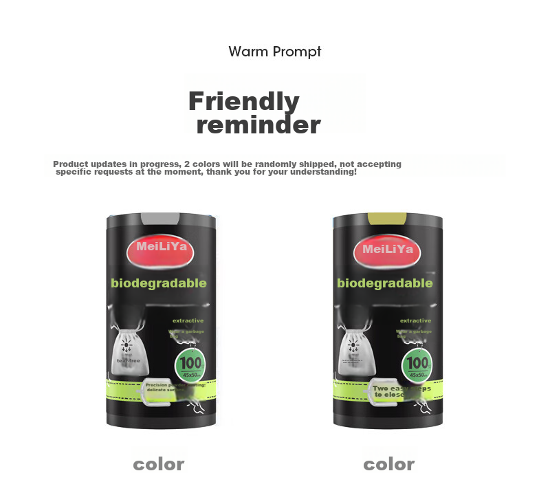 MARYYA Biodegradable Drawstring Garbage Bags, Black, 45*50cm, 100 Count, Thickened 1.2 Microns, Tear-Free, for Home And Kitchen Use 17
