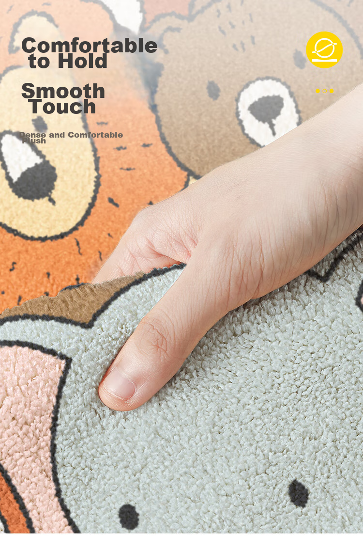 Dajiang Carpet, Bedroom Bedside Rug, Children's Room Cartoon Fun Round Bedrug, 120x120cm 5