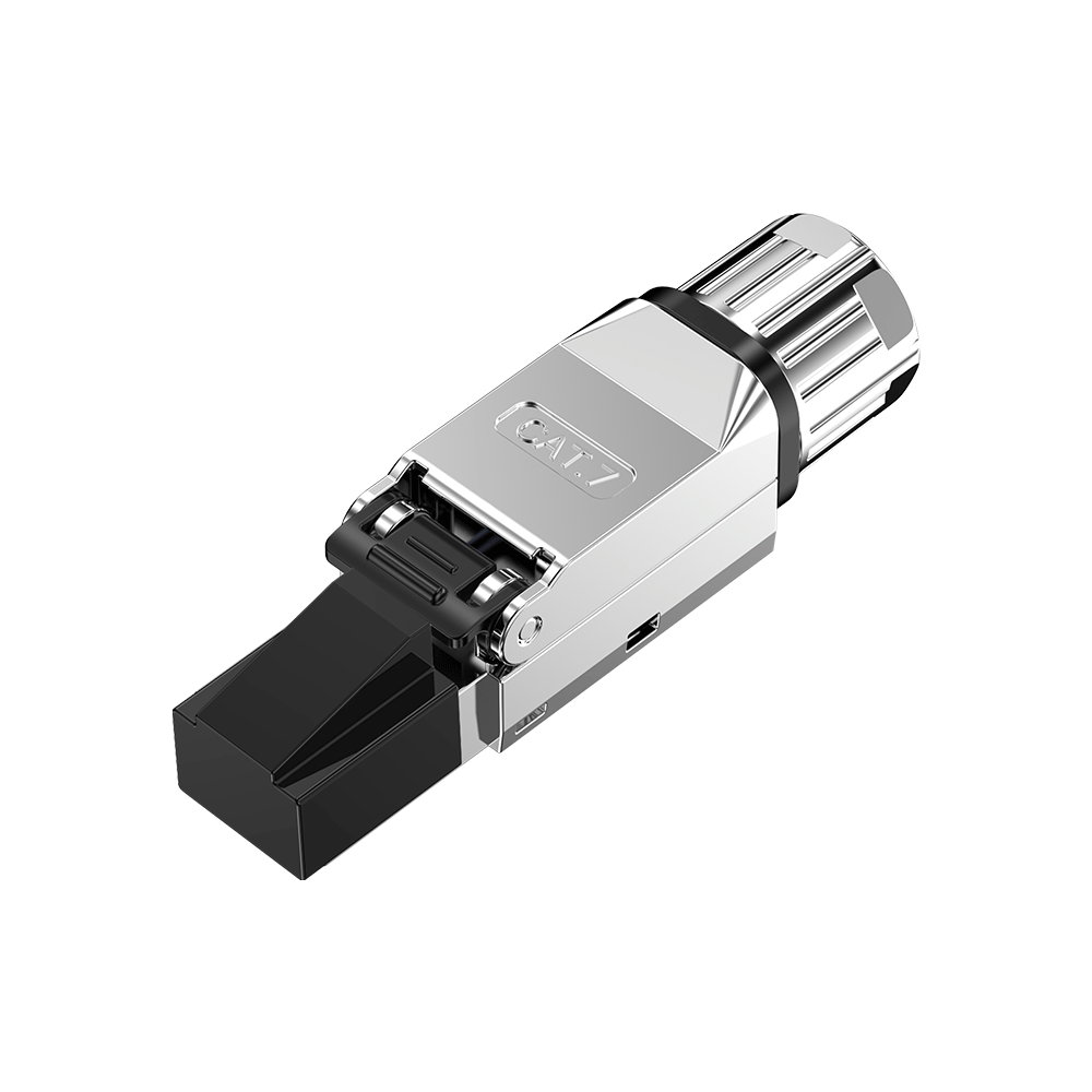 BIAZE CAT7 Toolless Crystal Head, Category 7 Shielded 10Gbps Ethernet Cable Connector, No Tool Required, Reusable Installation-Free Connector, Single Pack