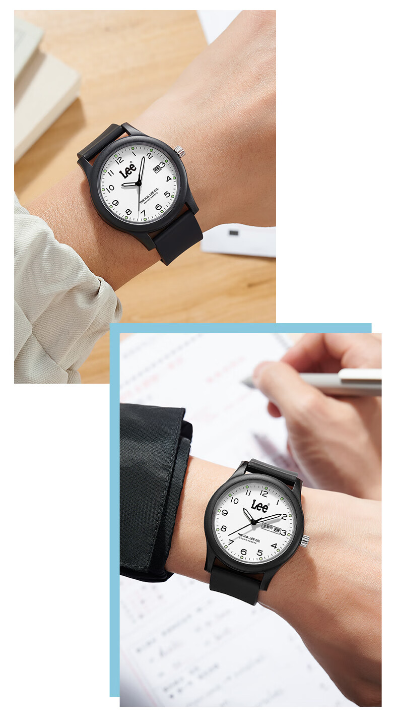 Lee Student Watch Calendar Youth Mechanical Exam Silent Pointer Unisex U553 Beige 16