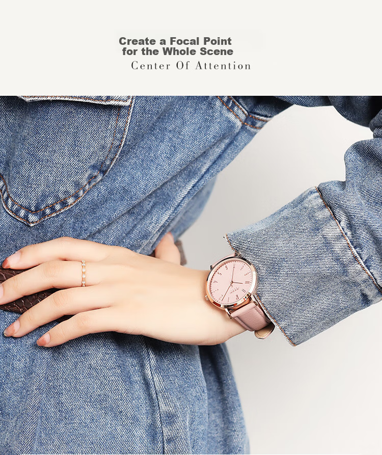 Julius Women's Watch, Fashionable Korean Style, Casual Large Dial Quartz Waterproof Ladies Watch for Students And Women, Pink JA-1017D 8