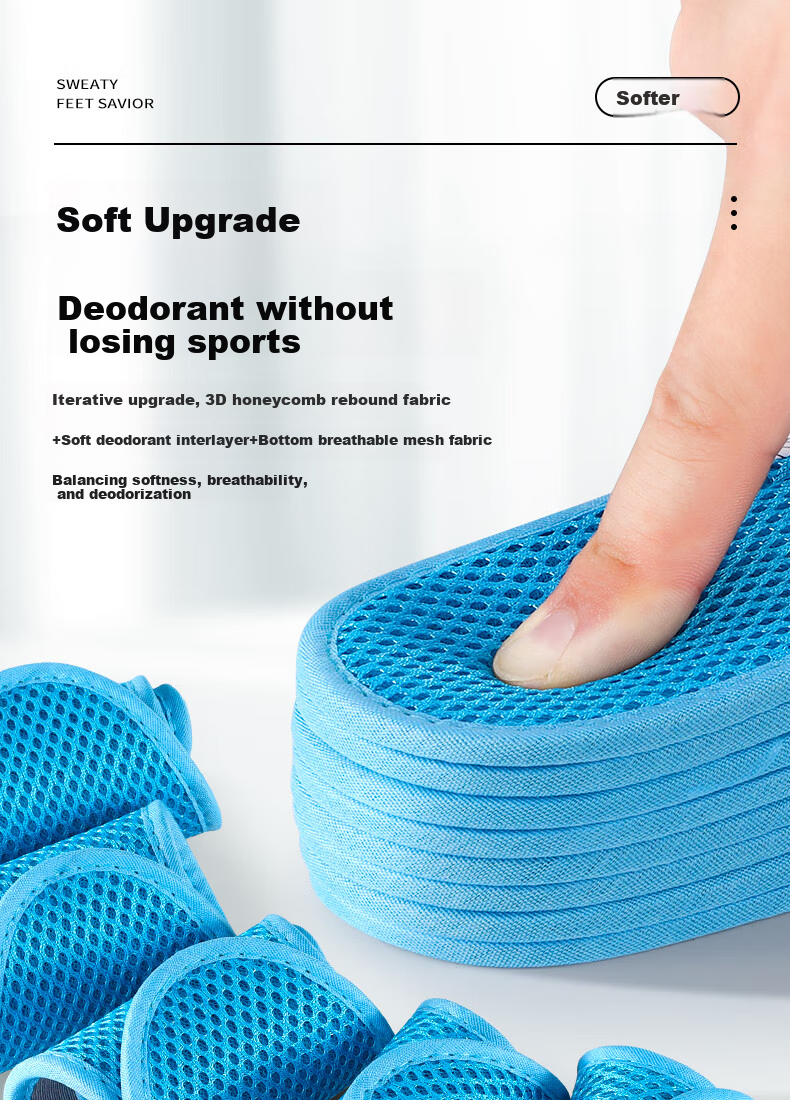 3AnGnI Anti-Odor Insoles for Men, Mugwort Breathable Sweat-Absorbing Non-Stuffy Odor-Eliminating Sports Shock-Absorbing Soft Cushioning for Long Standing 9