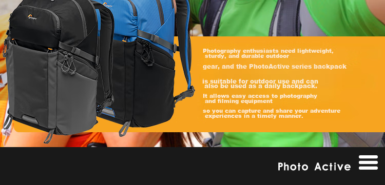 LOWEPRO Photo Active BP 300 AW Pulsar Series Large Outdoor DSLR Camera Backpack for Canon Sony Digital Mirrorless Cameras Men Black Blue LP37253-PWW 2