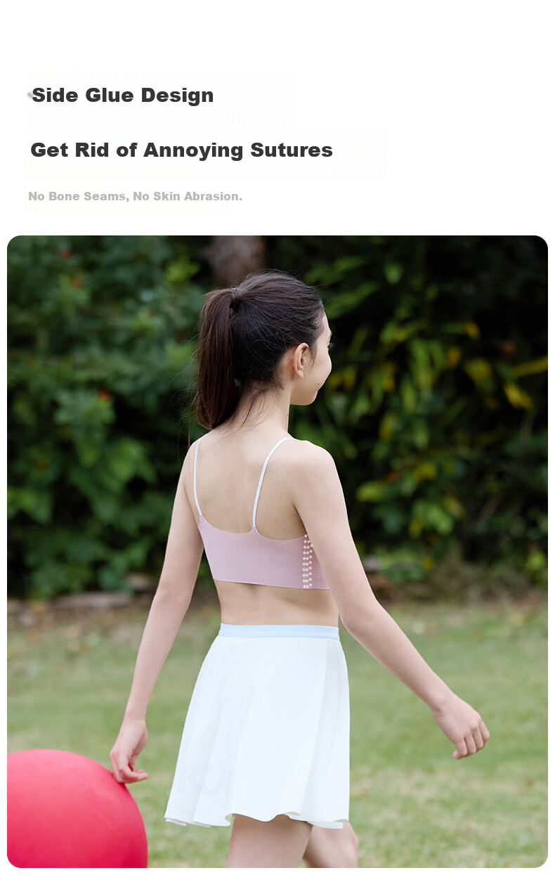 Like UU Thin Strap Bra for Female Students in Middle And High School, Puberty Underwear, Girls' Bra, Lightweight And Breathable Camisole 16