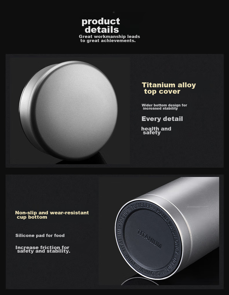 Shuiyisheng Titanium Cup Pure Titanium Insulated Mug for Men, Mild Alkaline Water Cup, High-End Business Tea Infuser Cup, Portable Health Cup with Engraving 17