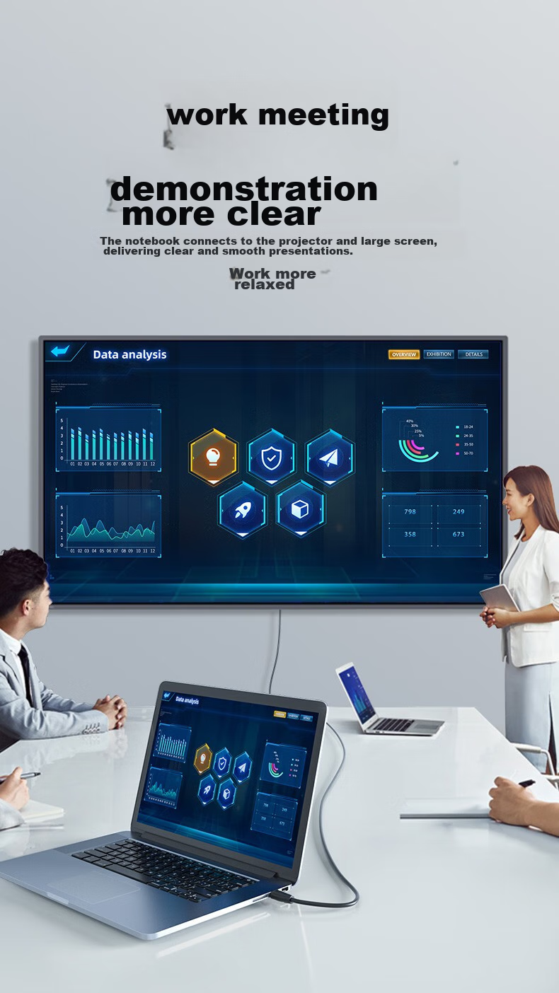 DTECH HDMI Cable Version 2.0, 4K60Hz Digital High-Definition Video Cable, for Connecting Laptop, Set-Top Box to TV, Projector, Engineering Decoration Connection Cable, 3 Meters DT-H005 7
