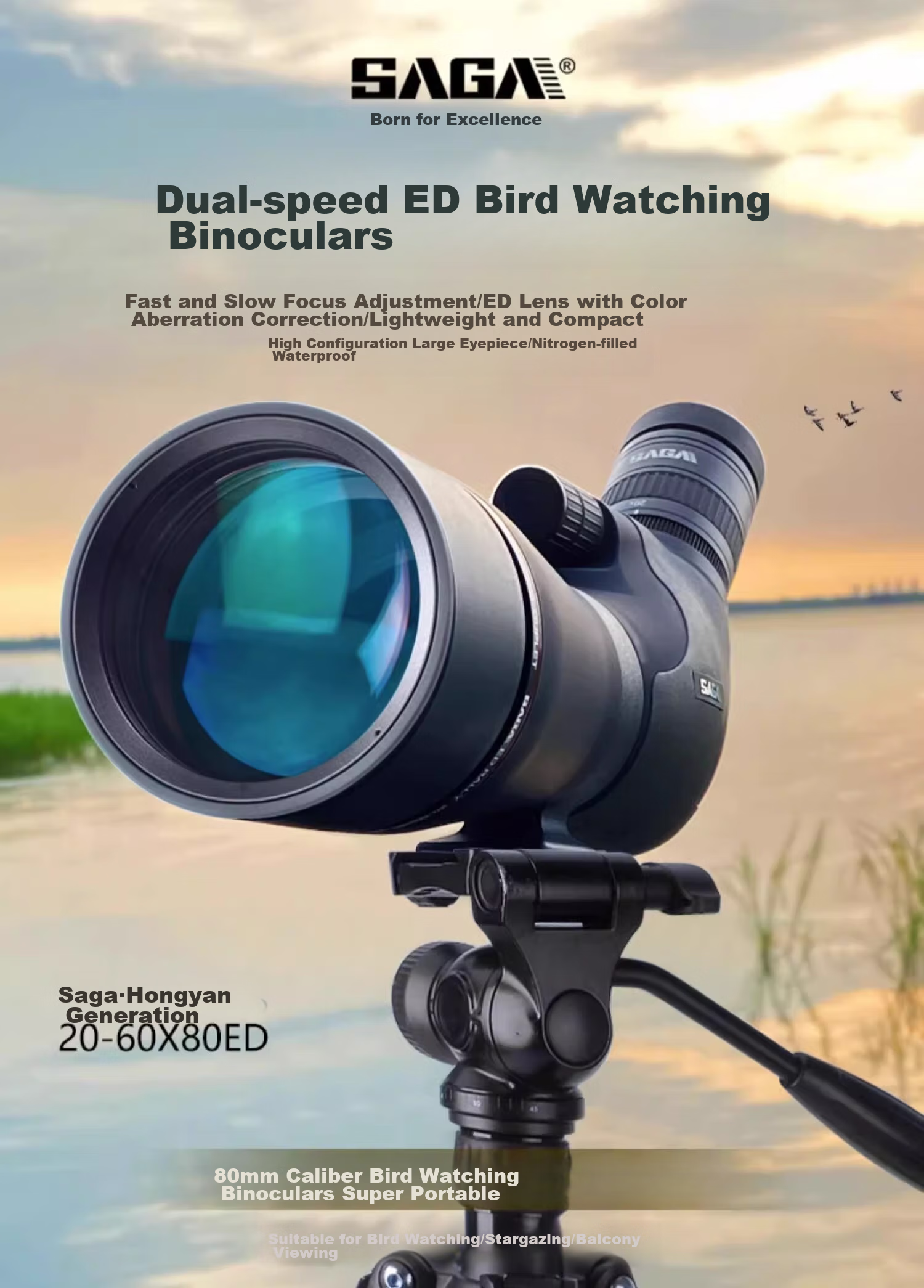 SAGA Binoculars And Monocular Astronomical Telescopes, Birdwatching Glasses Dedicated Tripod, Universal Tripod 2