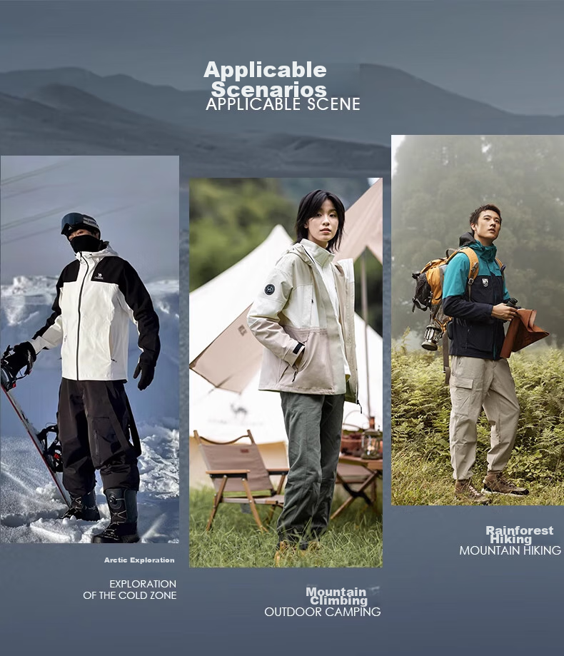 CAMEL Outdoor Hiking Pants for Men, Three-In Spring And Autumn Windproof Waterproof Thickened Fleece-Lined Mountaineering Ski Pants A13CAF0045 13
