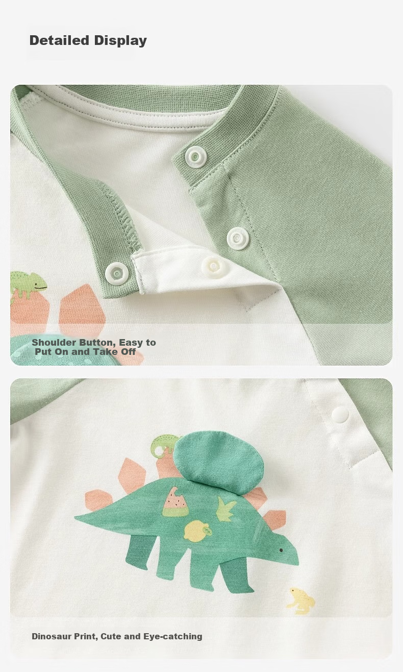 DAVE & BELLA Newborn Romper Spring Outfit for Baby Boys, Antibacterial And Anti-Mite Onesie, Infant Cotton Bodysuit 3