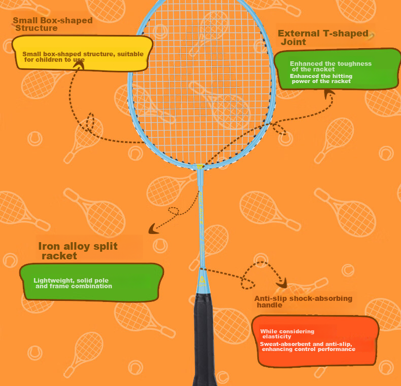 Deli Children's Badminton Racket, Outdoor Sports, Parent-Child Entertainment, Lightweight Pair Rackets 7