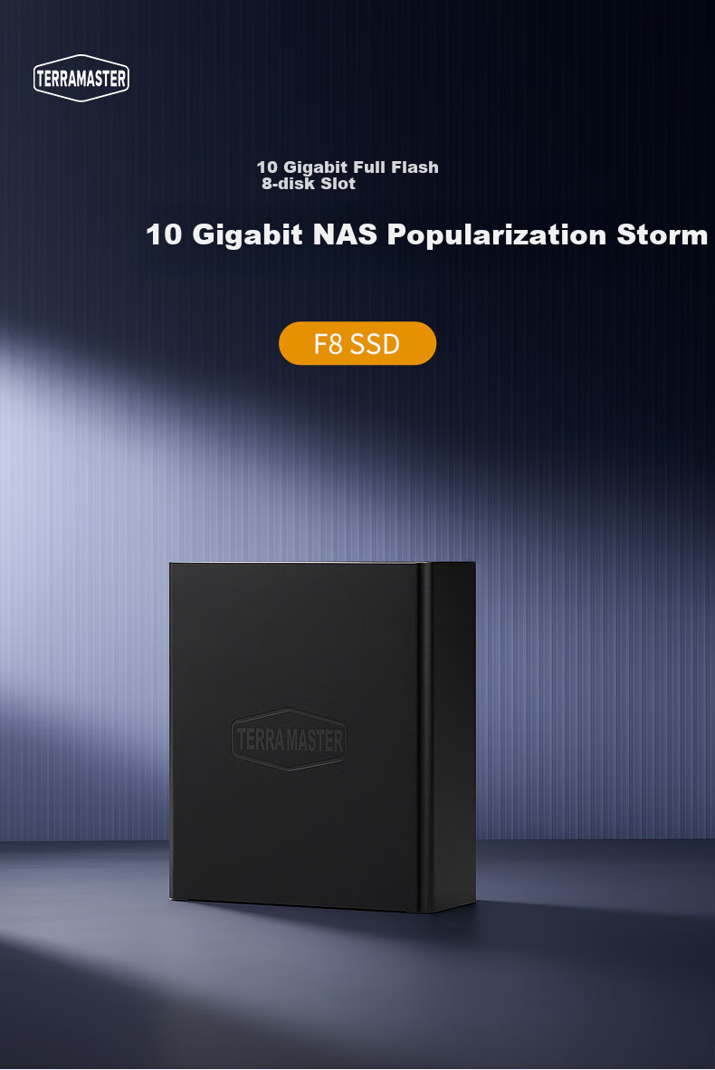 TERRA MASTER F8 SSD All-Flash 8-Bay NAS Network Storage, Team Collaboration, Private Cloud, File Sharing And Backup, Computer And Mobile Device Expansion (4-Core 8GB RAM) 1