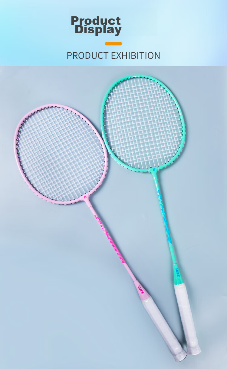 DHS Badminton Racket Set for Beginners, Double Rackets for Entry-Level Training, Alloy Model EG100 with Shuttlecock Included 9