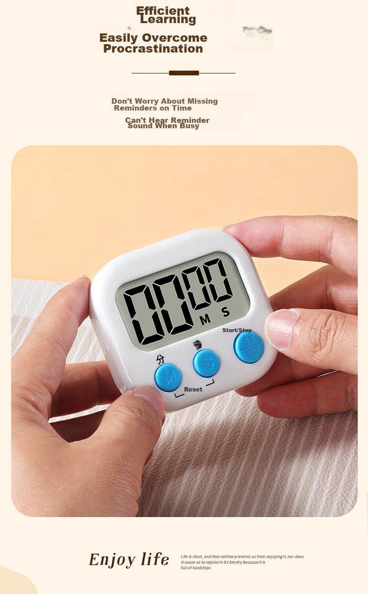 BJ Timer, Study Time Management Timer, Kitchen Multifunctional Baking Electronic Countdown Timer, Magnetic Desig 8