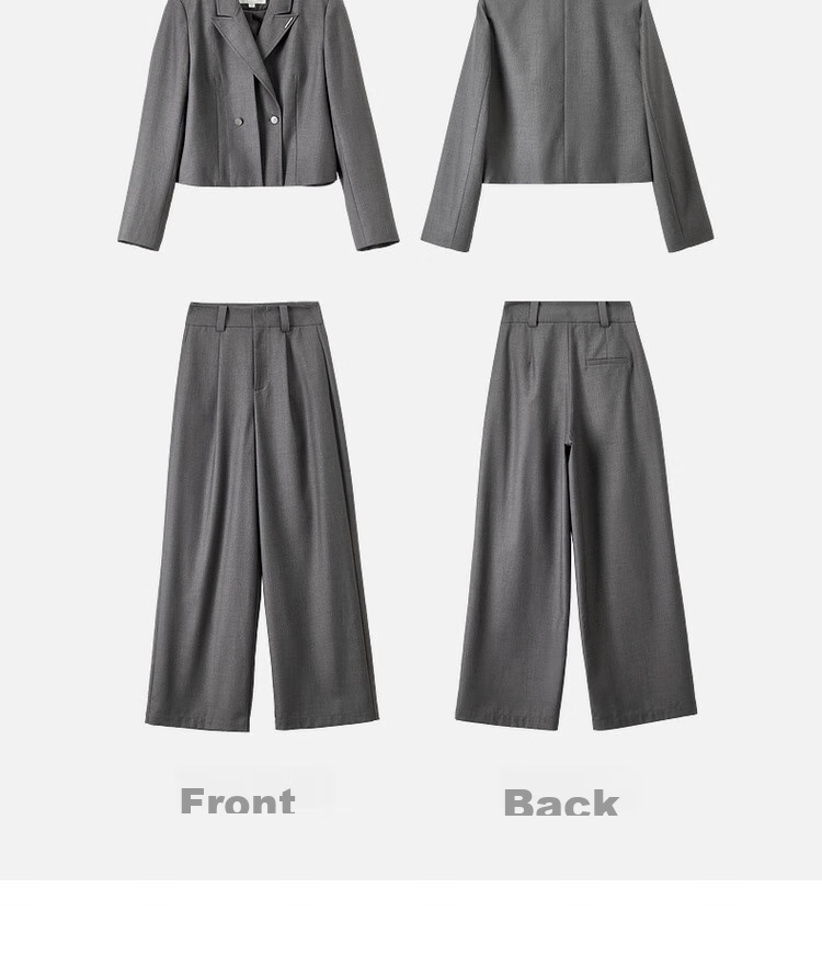 Sentubila Professional Interview Suit Set for Women, Spring And Autumn Style, Formal Wear, High-End Small Suit Outfit, Complete Set, Gray, S 21