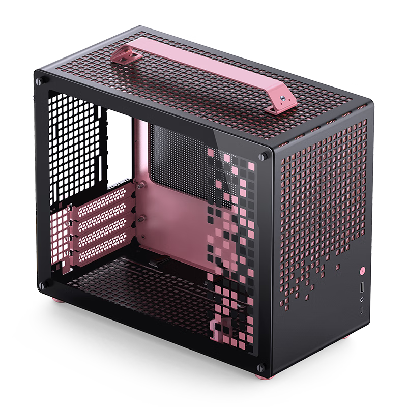 JONSBO Z20 Pink/Black MATX Case (Detachable Handle/240mm Radiator/160mm Air Cooling/ATX Power Supply/Long GPU/Type-C Gen2)