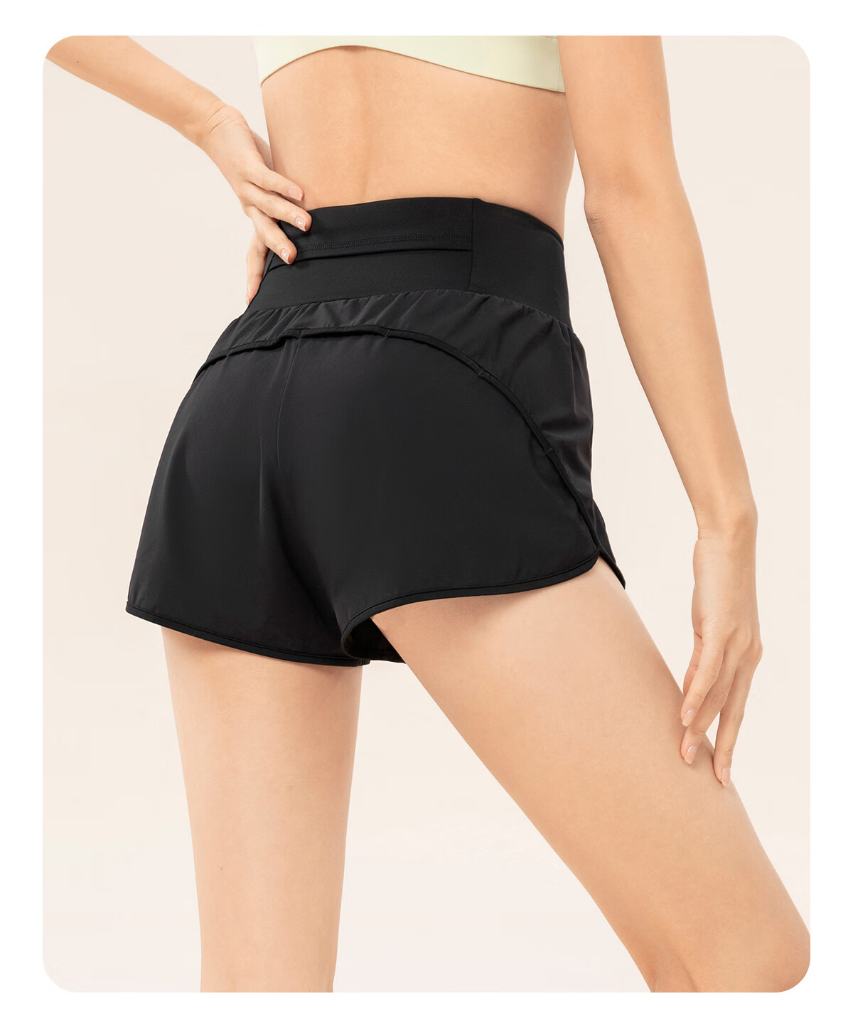 361° Sports Fitness Yoga Shorts, Lightweight Summer Style, Anti-Exposure, Fake Two-Piece Design, Running Sports Breathable Shorts for Outdoor Wear 24