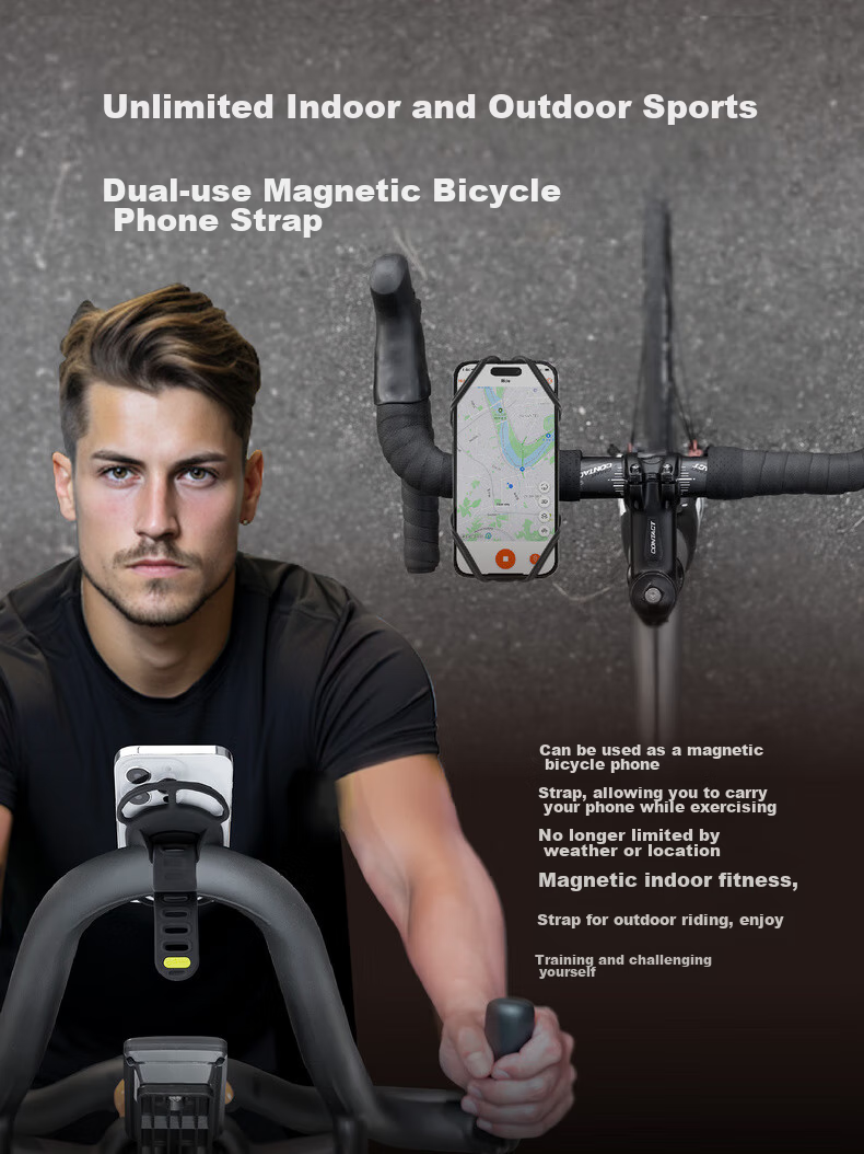 Bone Magnetic Road Bike Phone Mount, Mountain Bike Cycling Navigation Phone Holder, Indoor Cycling Stand Phone Mount 2
