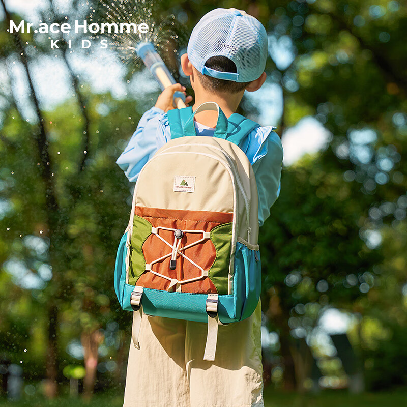 Mr. Ace Homme Kids Casual Outdoor Travel Children's Backpack 2025 New 1-6 Grade Elementary School Bag Sea Salt Ice Coconut M Size