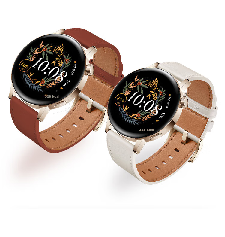 Watchbond Leather Strap for Huawei Watch GT7/GT6 Women's Model, Compatible with GT5/GT5Pro/GT4/Watch6/6Pro/5 Women's Models, 41mm Genuine Top-Grain Cowhide Elegant White Strap 2