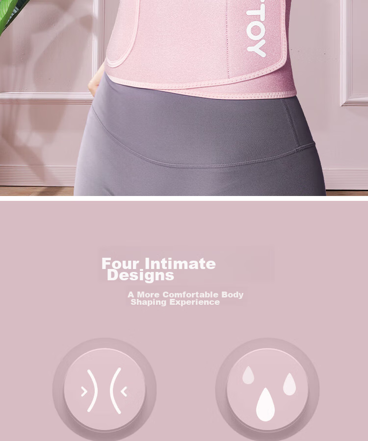 Yottoy Sweat-Inducing Waist Trainer for Women, Fitness Waist Support Belt, Exercise Training Abdominal Shaper, Weight Loss Running Body Shaper, Tummy Control, Cherry Blossom Pink 2