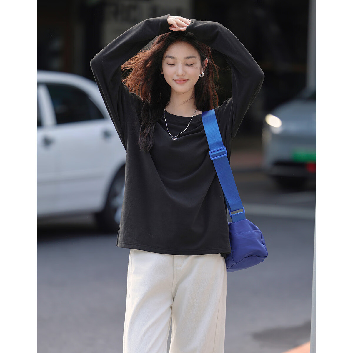 Dme [De Rong Warm T-Shirt] 2025 Spring And Autumn Basic Wear, Side Slit Hem Base Layer for Wome