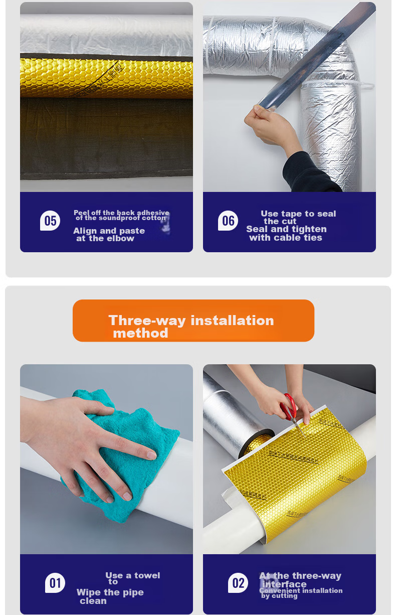 Xuanjia Mital Drain Pipe Soundproof Damping Pad Soundproof Cotton Bathroom Toilet Drainage Sound Absorbing Cotton 110 Type Pipe 18