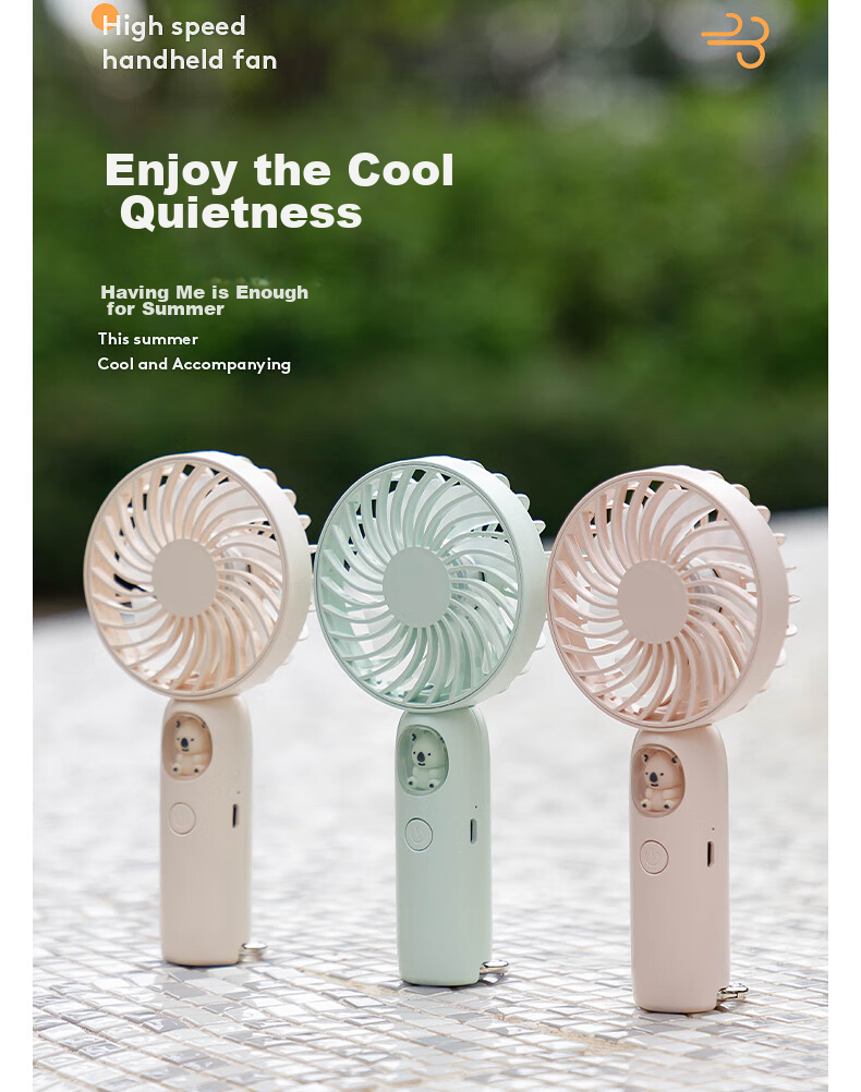 Kelleia Handheld Mini Fan, USB Fan, Portable Electric Fan, for Students, Office, Dormitory, Long Battery Life, Outdoor Travel, QL-F1, Mint Gree 5