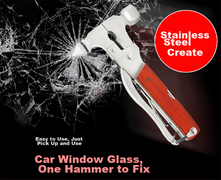 Jumu Car Safety Hammer, Multi-Functional Window Breaker, In-Car Emergency Escape Hammer, Fire Rescue Hammer, Car Glass Breaker 1
