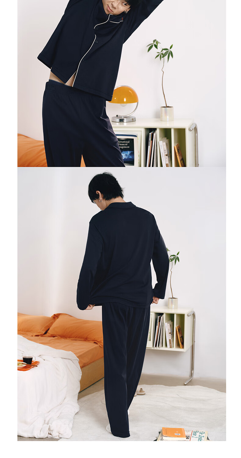 NEIWAI Orange Label [Good Lying Series] Couples' Pajama Cotton Sleepwear Set for Men And Women, Non-Pilling Breathable Loungewear 13