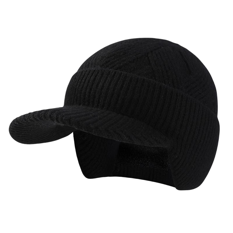 Hengyuanxiang Men's Autumn Winter Warm Wool Knit Hat Thickened Ear Protection Outdoor Duckbill Beanie Birthday Gift