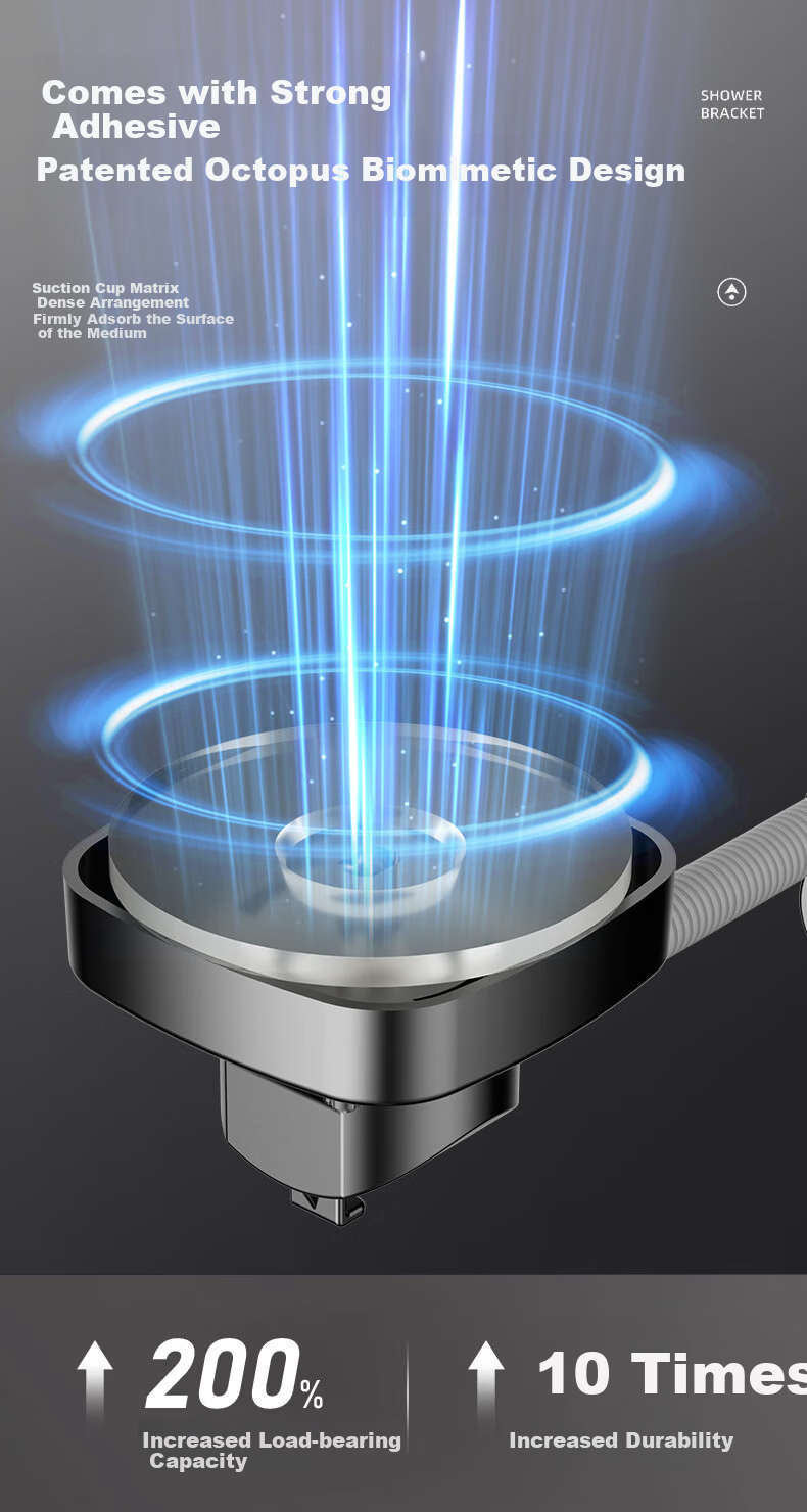 OPLSED [Germany] Shower Head Holder, No Drilling Required, Strong Suction Cup Base, Adjustable And Rotatable 4