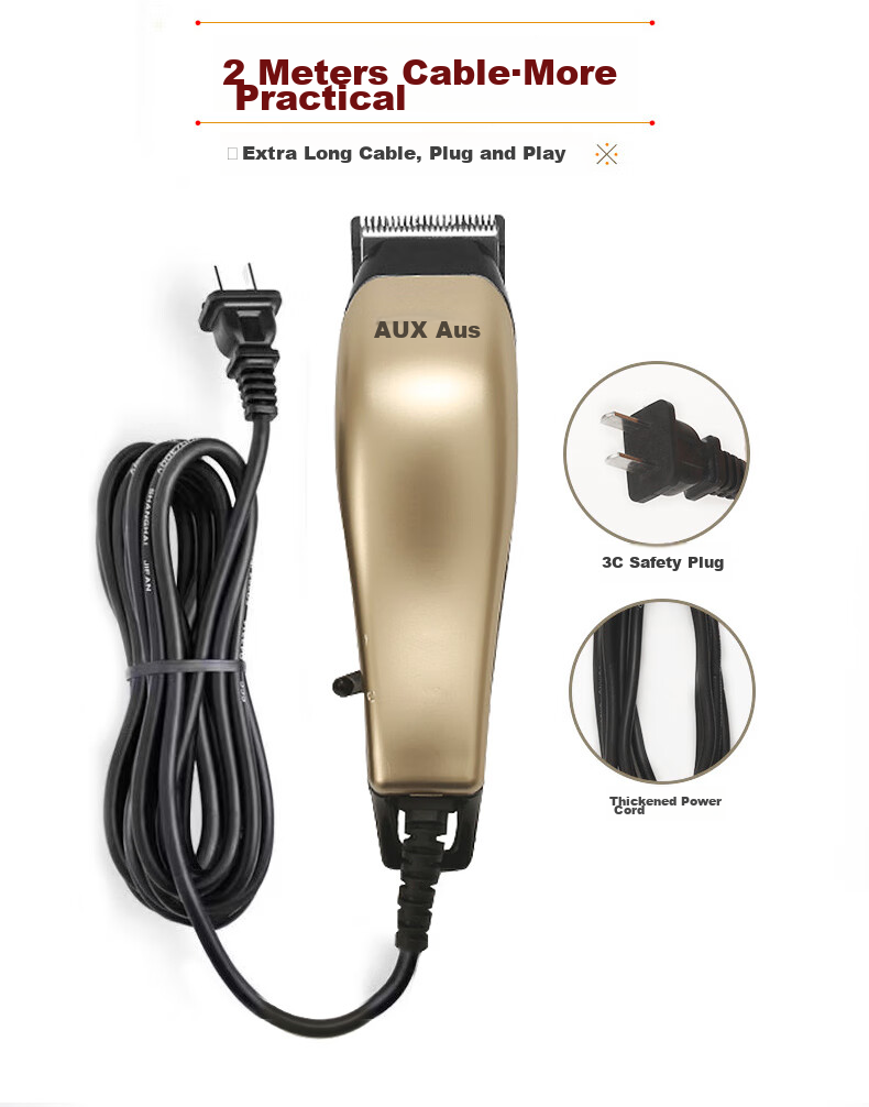 AUX Hair Clipper, Adult Hair Trimmer, Electric Scissors, Home Use Hair Cutter with Cord, Electric Shaver, Hair Cutting Tool, Self-Service Hair Trimmer for Short Hair 3