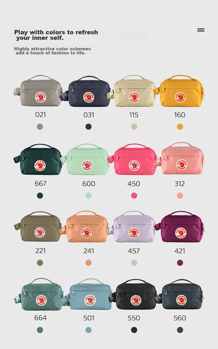 FJALLRAVEN Shoulder Bag, Classic Fashion Crossbody Bag, Trendy Waist Pack, 23796-501, Sky Blue, 2L 8
