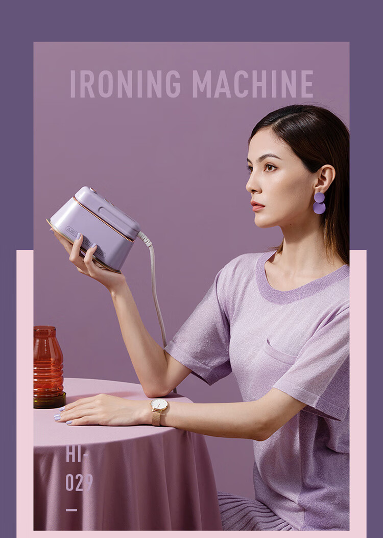 DAEWOO [Low Price for Top Streamer 9% Off] Handheld Garment Steamer for Home Use, High-Pressure Steam Iron, Portable Small Sterilizing Electric Iron for Travel And Business Trips HI-029PRO Purple 12
