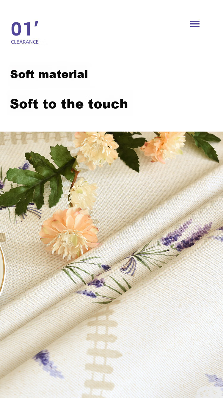 MEIWA Waterproof And Oil-Resistant Washable PVC Tablecloth, Fabric Table Cover, Dining Table Mat, Coffee Table Cloth, 135*135cm, Lavender 3