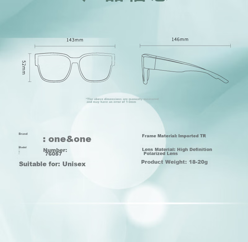 One&one Sunglasses Clip-On for Nearsightedness, Polarized UV Protection, Outdoor Driving Glasses 32