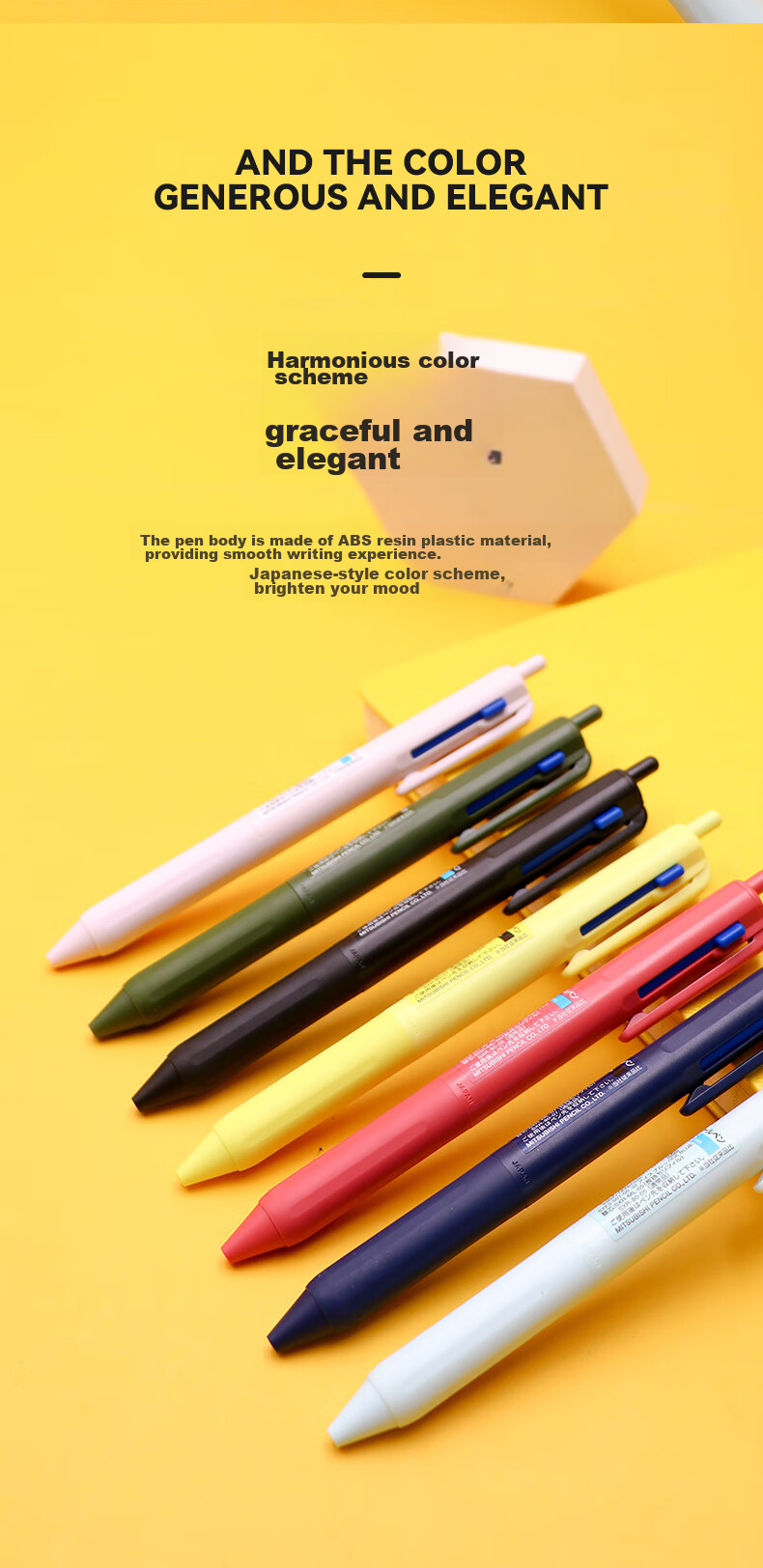 Uni Mitsubishi Three-In Multifunction Ballpoint Pen for Students, Business Office Use, Original Pen SXE3-507 Navy Blue Single Pack 5