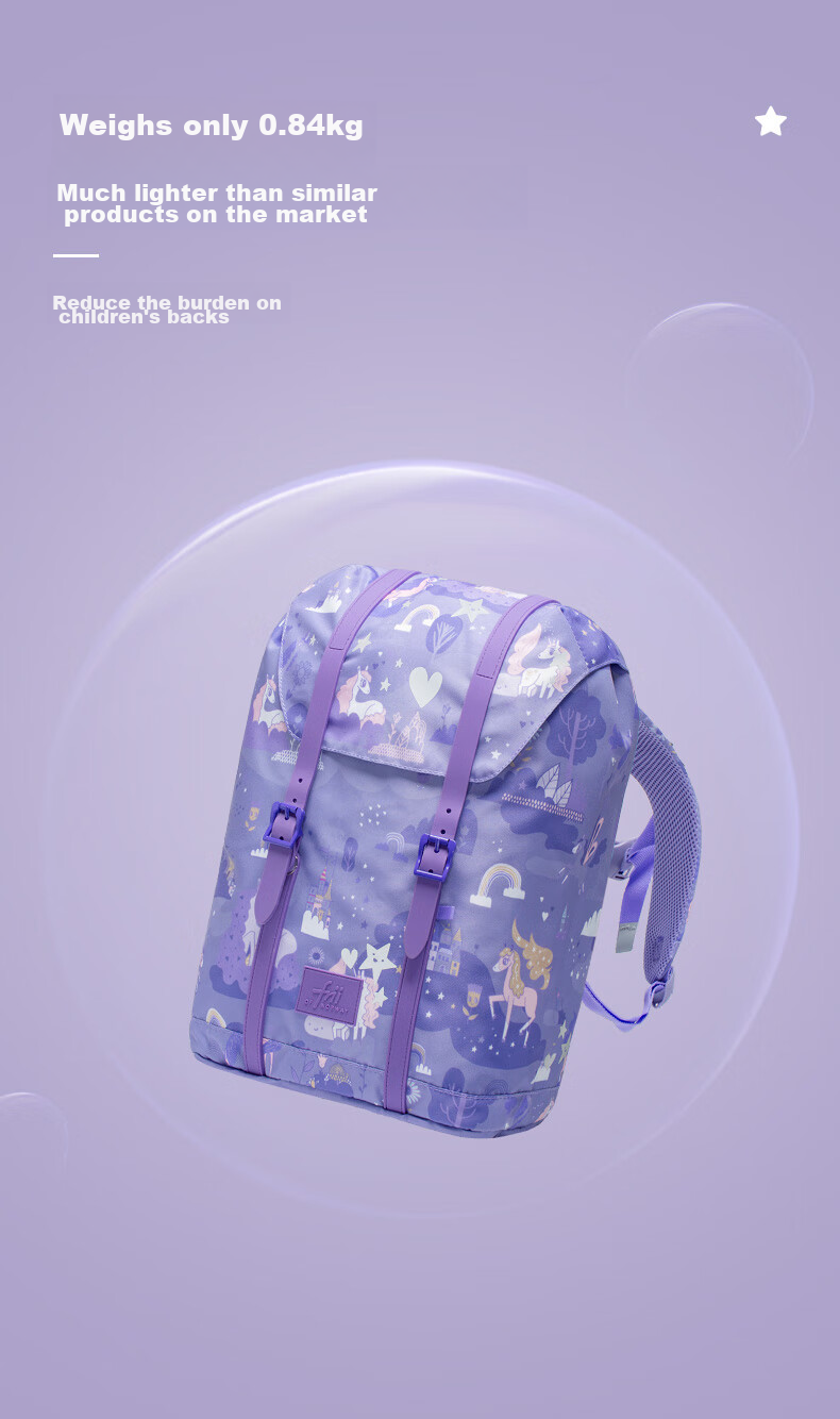 FRII OF NORWAY Norwegian Children's Spine-Protecting Lightweight Backpack for Primary School Students Grades 1-4 Large Capacity Gift for Girls 22L Purple 4