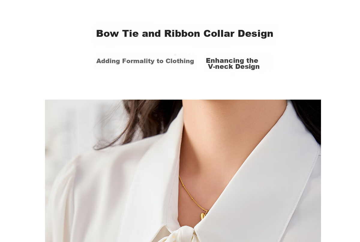 Chushen Long-Sleeve Shirt for Women, Elegant Lapel Design with Bow Tie, Casual White Blouse S13KC2990 Size M 5