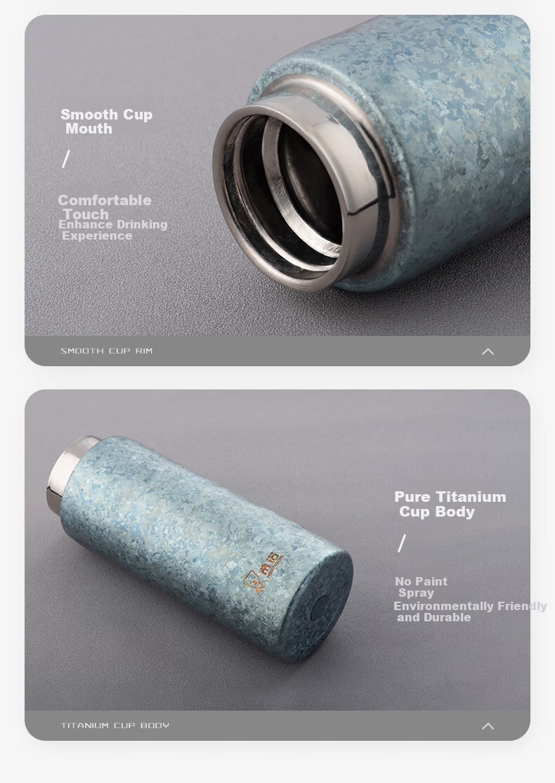 Heenoor Pure Titanium Insulated Cup, High-End Titanium Mug, Tea Steeping Cup with Separate Compartments for Tea Infusion, Holiday Gift XN-T381 10