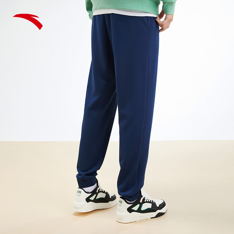 Anta Fleece-Lined Men's Straight-Leg Sweatpants Knitted Outdoor Running Warm Casual Pants for Men 41
