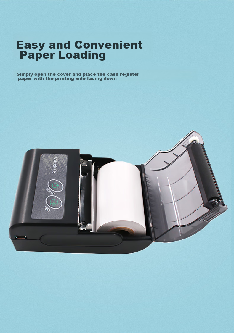 Youku Portable Receipt Printer, Meituan Takeout Delivery Ticket Scale Bill Thermal Printer, 58mm Receipt Machine 8