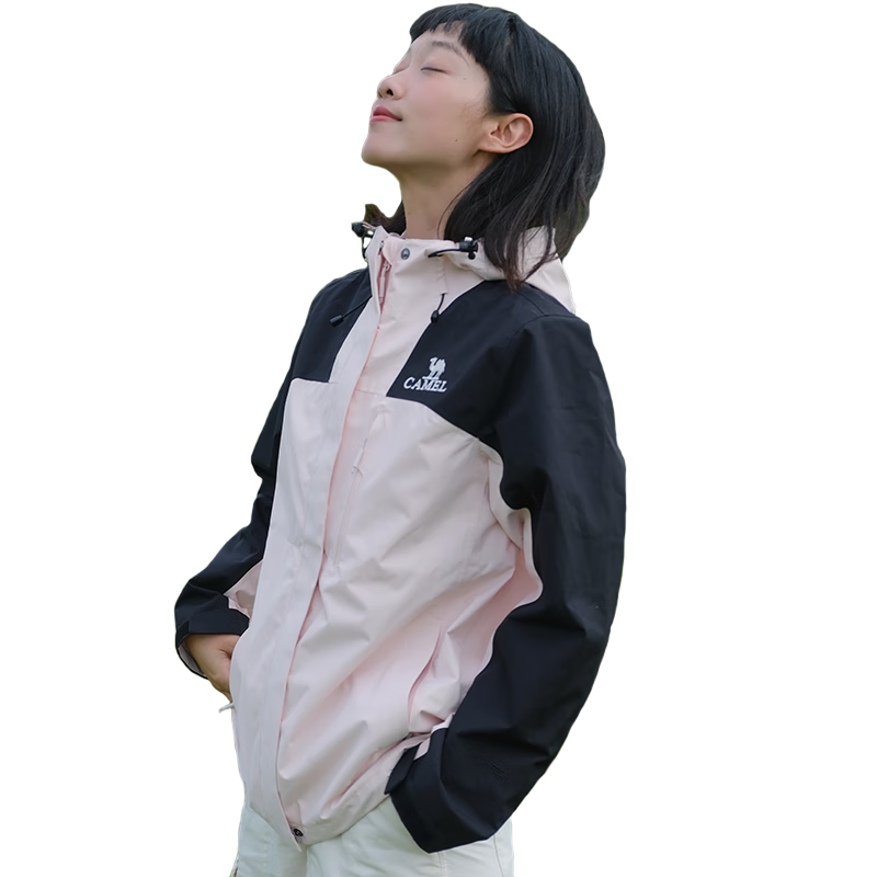 CAMEL Three-In Waterproof And Windproof Mountaineering Jacket for Men And Women, Heavy Rain Protection, Tibet Travel Coat A23CA70126D