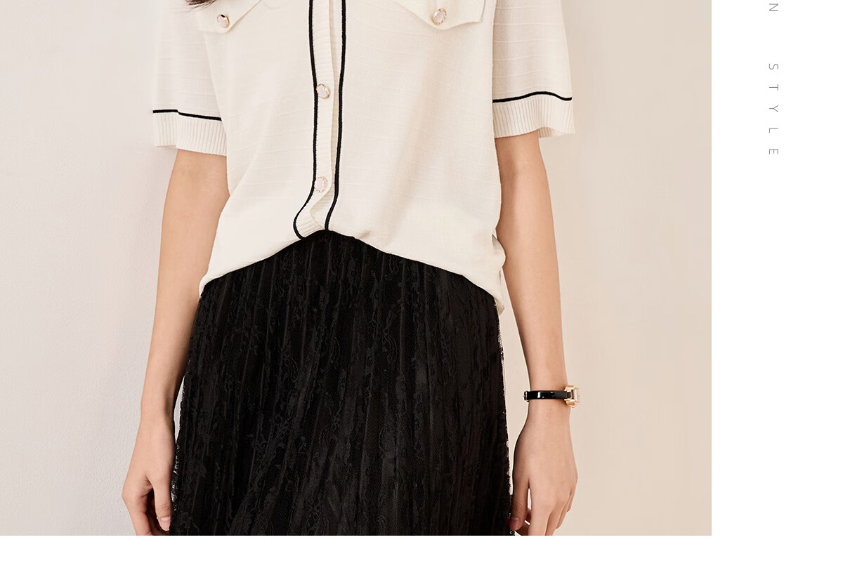 Chushen Summer Short-Sleeve T-Shirt for Women, Fashionable Elegant Chanel-Style V-Neck Thin Knitted Cardigan Top S13KT1431 12