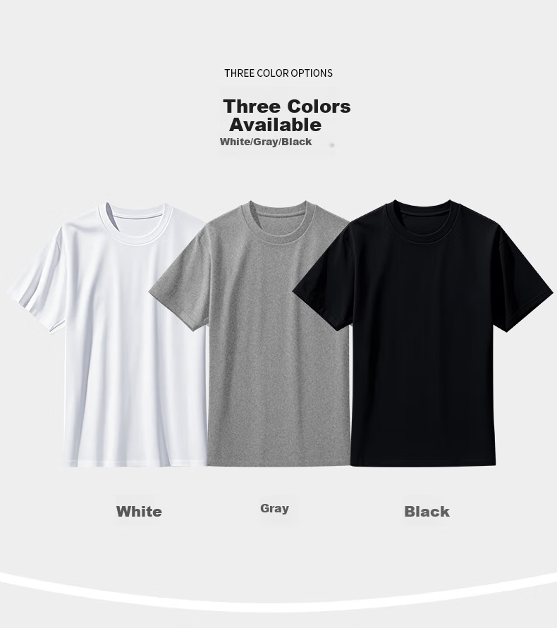 LangSha Men's Short-Sleeve Pure Cotton T-Shirt, Antibacterial Thin Undershirt, All-Cotton Base Layer, Sweat-Absorbing Underwear, Gray 7