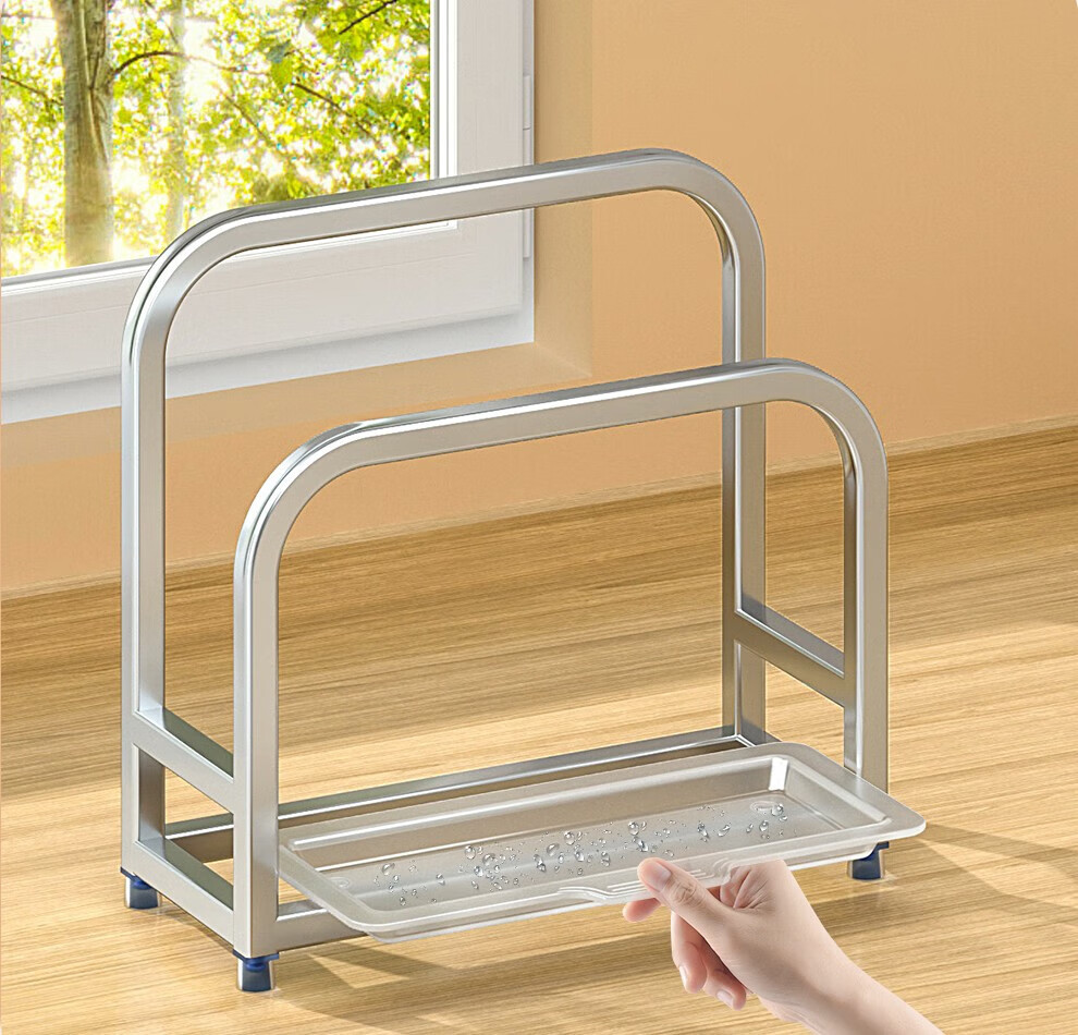 Jingyan Stainless Steel Pot Lid Rack, Countertop Kitchen Storage Chopping Board Holder, Cutting Board Stand, Draining Rack, Chopping Board Rack 13