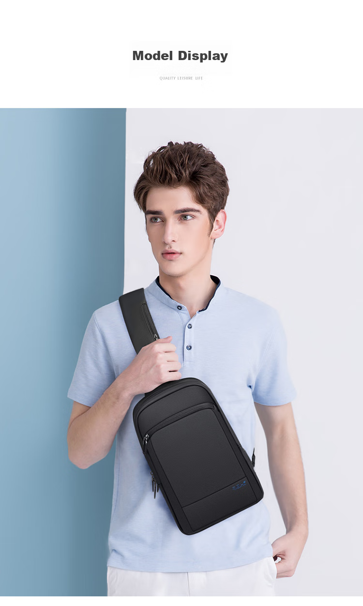 GOLF Chest Bag, Men's Shoulder Crossbody Bag, Phone And IPad Bag, Business Casual USB Interface Travel Sports Mini Backpack 17