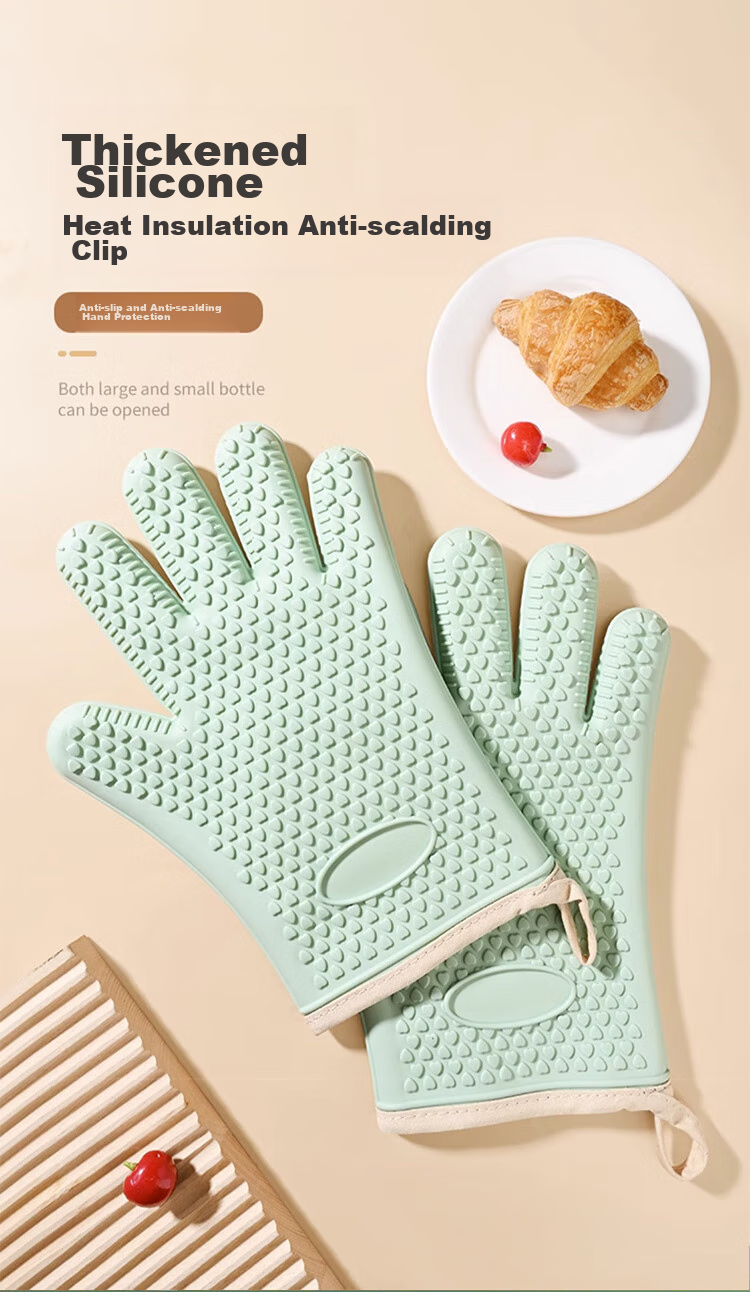 Jekero Five-Finger Thick Heat-Resistant Gloves, Insulated Anti-Scalding Gloves for Kitchen, Microwave Oven, Baking Oven, Specialized Thick Non-Slip 1