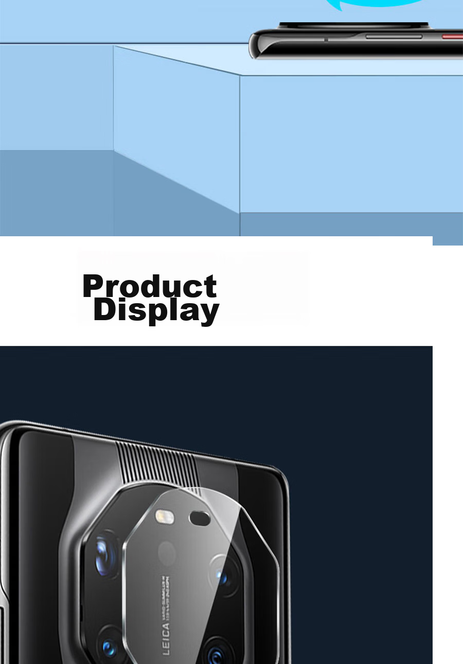ESCASE Huawei Mate40 RS Porsche Design Phone Camera Lens Film Full Coverage Tempered Glass Rear Camera Protective Film, Flexible Curved Edge Real Glass Anti-Scratch Hardened Glass Film, High Definitio 9